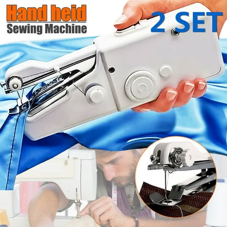 Handheld Portable Stitch Sew Cordless Handy Sewing Machine Quick Repair Tool Universal for DIY Clothing Denim Apparel Sewing Fabric Zippers Crafts Supplies (without (Best Home Sewing Machine For Denim)
