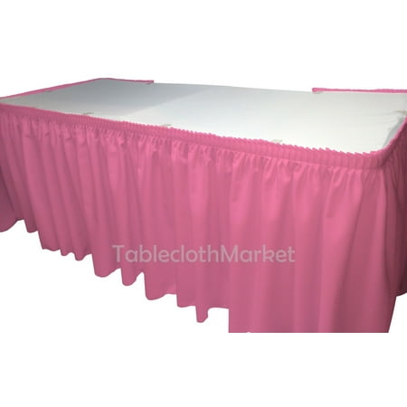 

14 Ft. POLYESTER PLEATED TABLE SET SKIRT skirting Trade show 24 colors Catering (Color: Pink)
