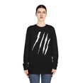 thumbnail image 4 of Effete Feline Claw Marks Scratch Long Sleeve Crewneck Tee, 4 of 4