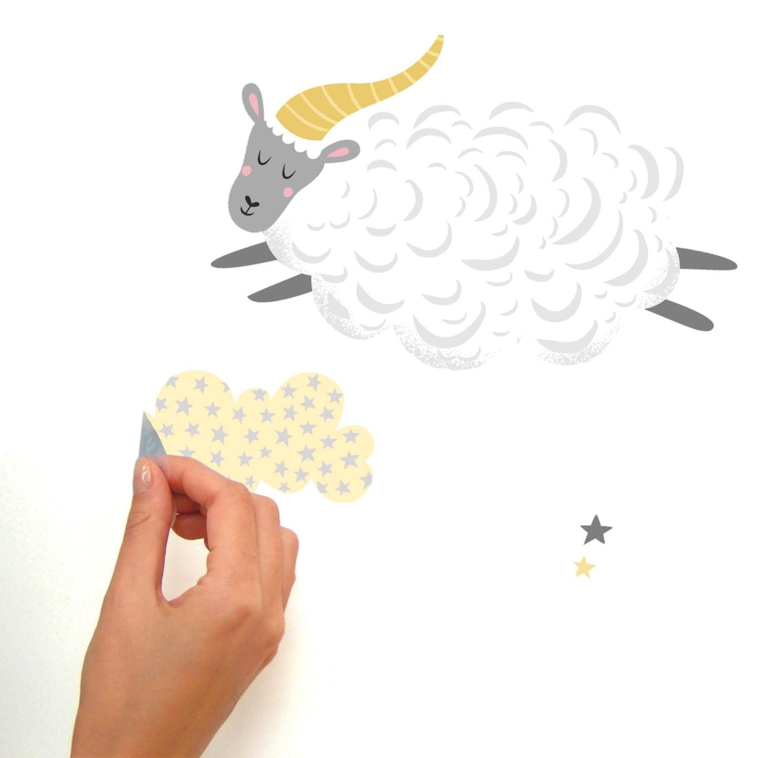RoomMates Counting Sheep Peel and Stick Wall Decals