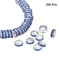 thumbnail image 3 of CHOK 200Pack 6mm Rondelle Spacer Beads  Silver Plated Rhinestone Spacer Beads for Jewelry Making Supplies  Gold White, 3 of 6