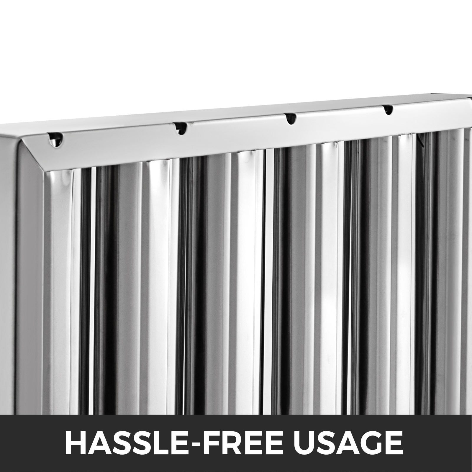 KFFKFF Hood Filters, 19.5W x 15.5H inch, Pack of 6, 430 Stainless Steel, 5 Grooves Commercial Hood Filters, Commercial Kitchen Range Hood Filter, for Grease Rated Commercial Kitchen Range Hoods