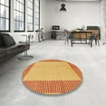 thumbnail image 4 of Ahgly Company Machine Washable Indoor Square Abstract Papaya Orange Area Rugs, 6' Square, 4 of 7