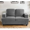 thumbnail image 3 of Dtwnek Velvet Loveseat Sofa with Wood Frame, 2 Seater Sofa Couch for Home, Apartment, Office, Gray, 3 of 8
