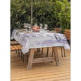 thumbnail image 4 of 54x80 Inch Outdoor Tablecloth with Umbrella Hole Zipper Rectangle Purple Lavender Rectangular Tablecloths Outside Waterproof Vintage Farmhouse Rustic Floral Wooden Grain Patio Table Cover for Picnic, 4 of 8