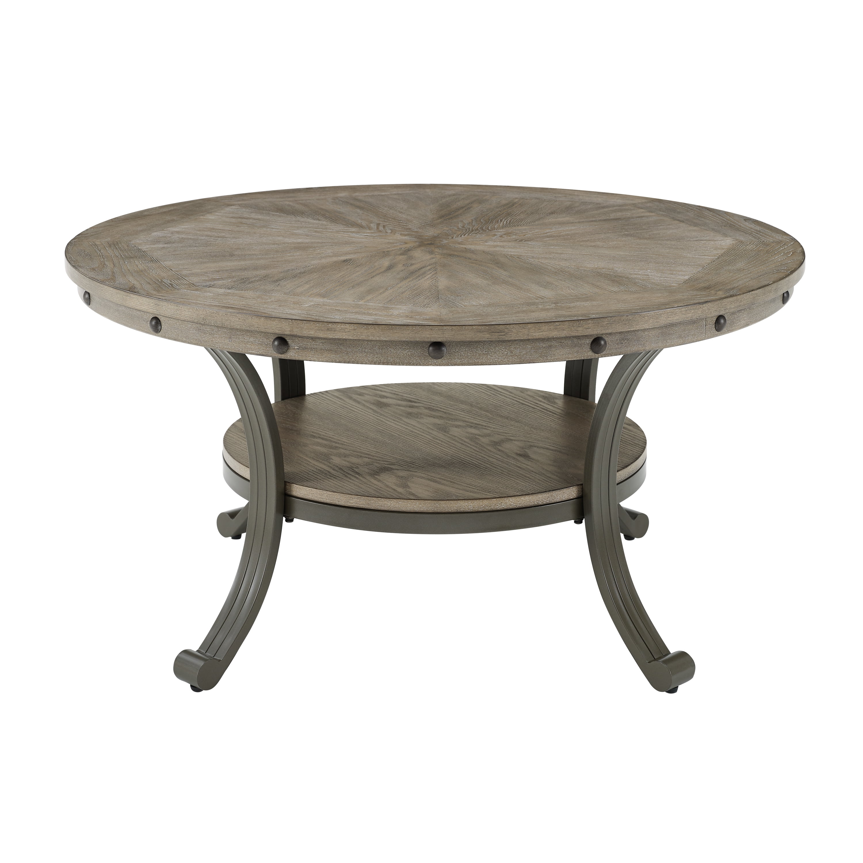 Holloway 36" Round Cocktail Table, Pewter
