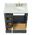 thumbnail image 6 of Ariel Cambridge 37 In. Right Offset Oval Single Sink Vanity With Carrara White Marble 0.75 In Countertop In Midnight Blue, 6 of 10
