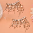 thumbnail image 4 of YLSHRF 2pcs Rhinestones Tassel Chain Rhinestone Trim Chain Fringe Clear Appliques, 4 of 8