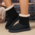 thumbnail image 5 of FRSASU Suede Ankle Boots for Women Fleece Cozy Faux Lining Pull On Winter Outdoor Indoor Boots Black, 5 of 9