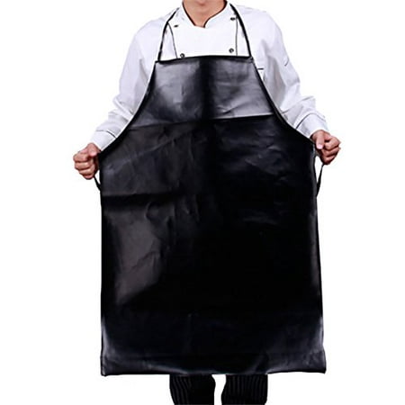 Bbq Firefighter Apron (Novo Leather Halter Waterproof Apron Chef Kitchen Kitchen Dishwashing Durable Long Black,39-Inchx25-Inch for Cooking, Baking, Gardening, Crafting, BBQ ,Working,Harvest,Coffee)