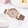 thumbnail image 3 of rygai 2Pcs/Set Women Watch Bracelet Kit Round Dial Numerals Pointer Shiny Accurate Decorative Gift Ladies Quartz Wristwatch Rhinestone Bangle for Daily Life,Rose Gold, 3 of 8