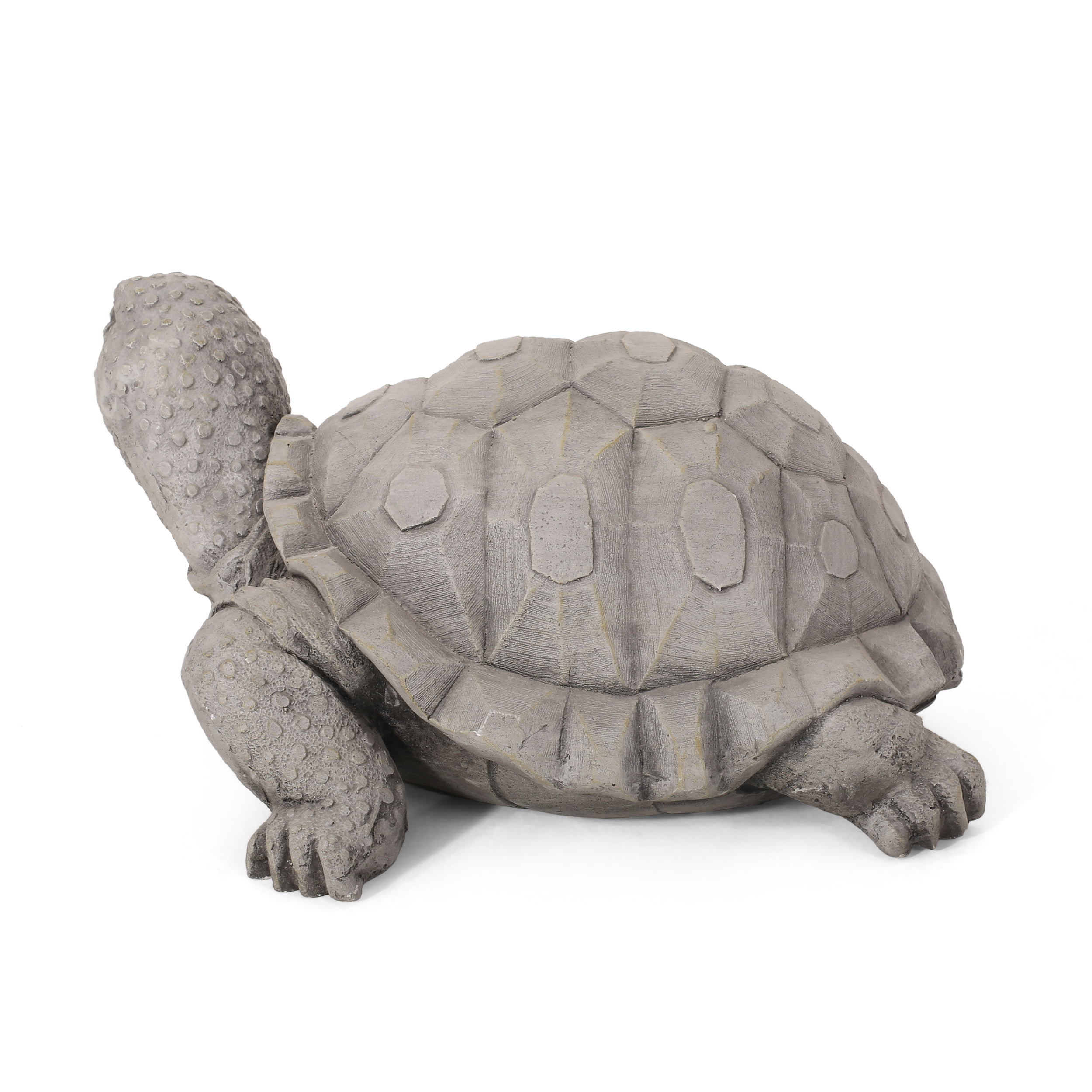 Noble House 8" Orwell Cast Stone Outdoor Turtle Garden Statue