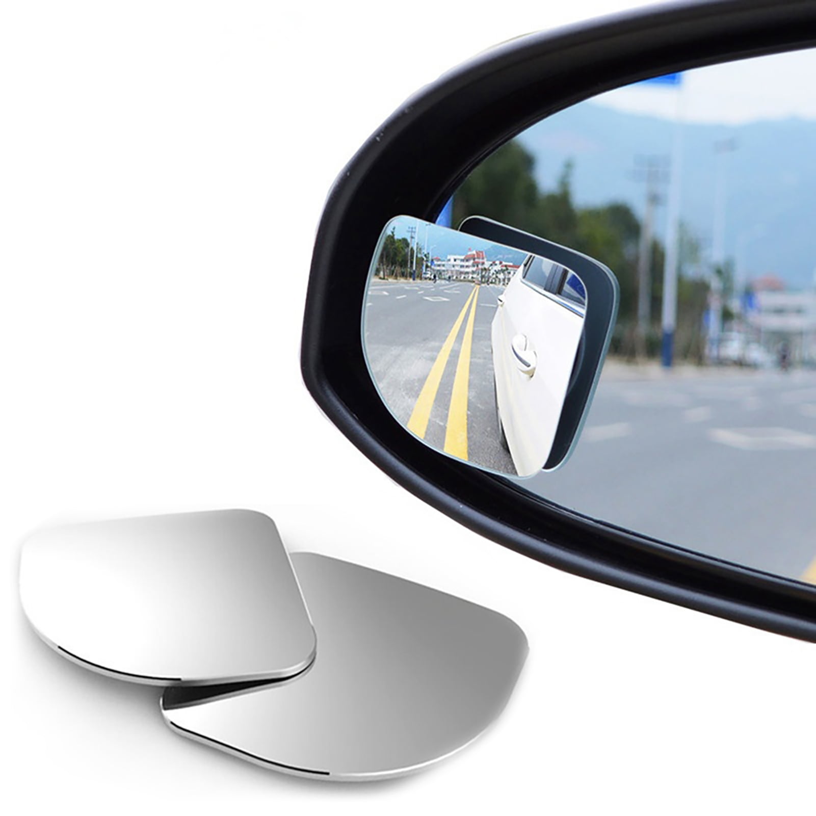 1Pair Black Universal Blind Spot Wide Angle Rearview Mirrors For Car Van