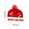 thumbnail image 3 of Uutvery Christmas Winter Cuffed Beanie Hat,LED Christmas Hat,Santa Claus Hairball Hat,Christmas Knitted Beanie Hat,Cute Cartoon Pattern Knit Cap,Warm Knitted Xmas Knitted Hats for Women Men, 3 of 6