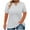 White, variant on QUNYINEY Women's Tops Solid Casual V Neck Short Sleeve Shirts Plus Size Loose Shirts for Women Trendy