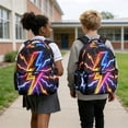 thumbnail image 5 of Xixirimido Neon Lightning Print 17" School Backpack for Boys Girls Multi-pocket Bookbags Elementary High School Bookbag Daypacks School Bag for Students, 5 of 8
