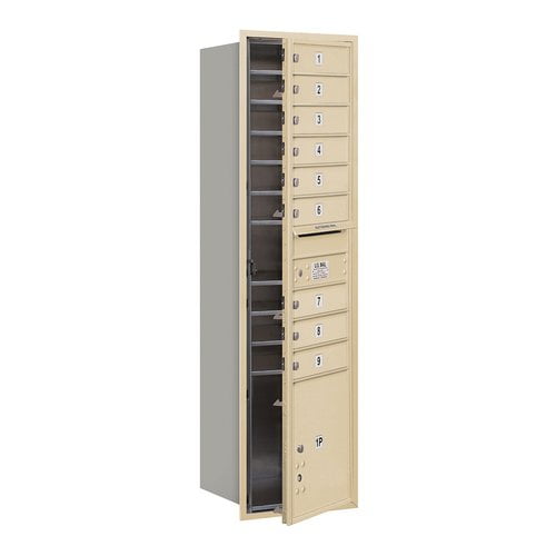 4C Horizontal Mailbox - Maximum Height Unit - Single Column - 9 MB1 Doors / 1 PL - Sandstone - Front Loading - USPS Access