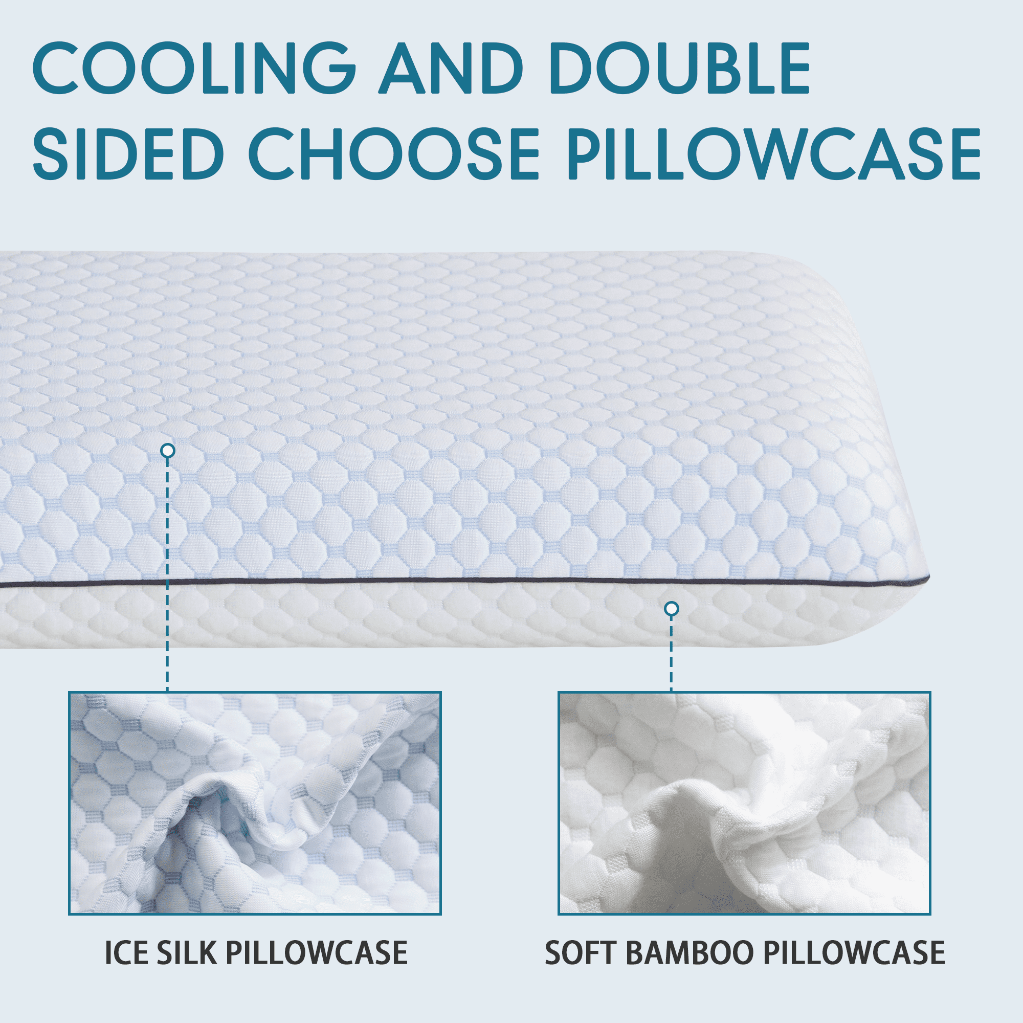 Set of 2 Gel Memory Foam Pillows King Size Bed Bahrain Ubuy