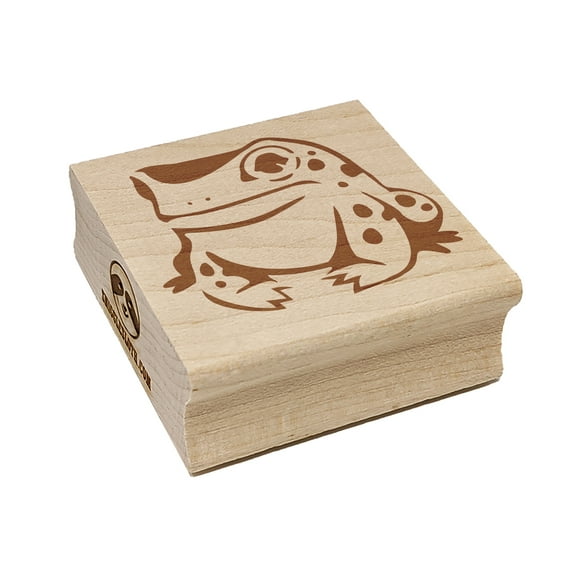 Frog Toad Sitting and Staring Square Rubber Stamp Stamping Scrapbooking Crafting - Medium 1.75in