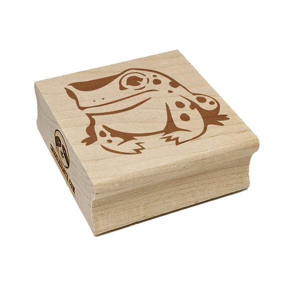 Frog Toad Sitting and Staring Square Rubber Stamp Stamping Scrapbooking Crafting - Large 2.75in