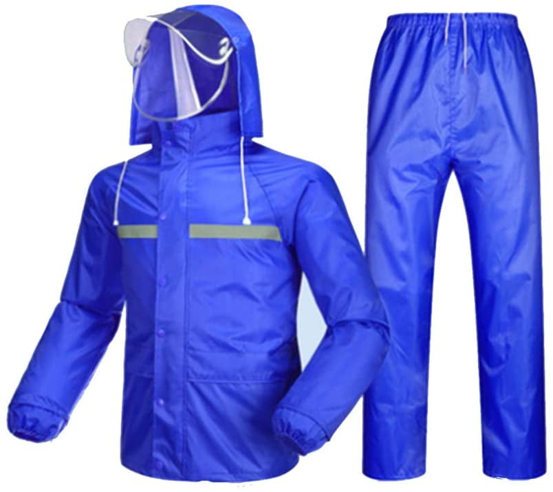 Unisex Waterproof Rainwear Rain Jacket and Rain Pants Set with