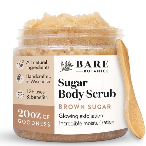 Bare Botanics Brown Sugar Scrub Coconut Vanilla Body Scrub 20 oz