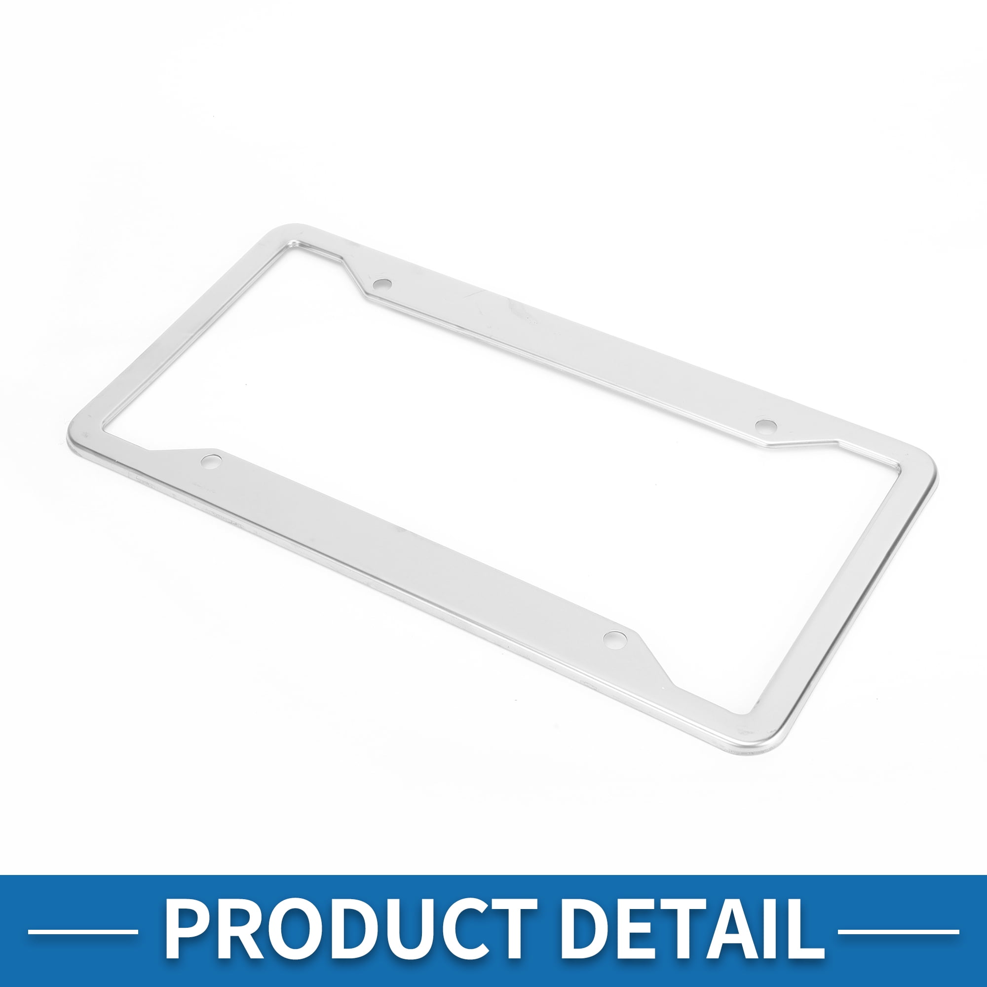 Unique Bargains Stainless Steel License Plate Holder Durable Cover Silver Tone