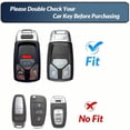 thumbnail image 2 of Key Case Holder Protector with Keychain for Audi A4 Q7 Q5 TT A5 SQ5 R8 S5 Upper Leather Soft TPU Key Fob Cover, 2 of 9