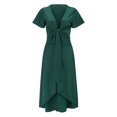 thumbnail image 3 of Gibobby Vestido Casual para Mujer Vestido suelto elegante suelto con cuello en V sin mangas informal a la moda de verano para mujer(Verde,XL), 3 of 5