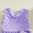 thumbnail image 4 of Kogui Toddler Swimsuit Girl Girl's 2 Piece Tankini Swimsuit Ruffle Flounce Bathing Suit Embroidery Swimwear 18 24 Months (Purple,18-24 Months), 4 of 6