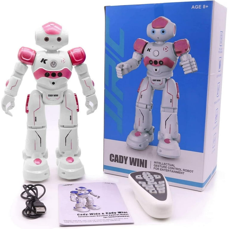 RC Robot Toys for Kids, Programmable Smart Remote Control Robot Toy  Intellectual Control Robot Rechargeable, Walking Dancing Robot Gesture  Sensing Robot Birthday Gift for Boys Girls （Pink） 