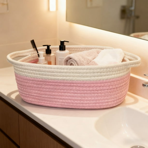 Weaving Basket Handle Storage Basket Shelf Wardrobe Organizer Gift Basket Equipped With Ribbon And Bag Decorations
