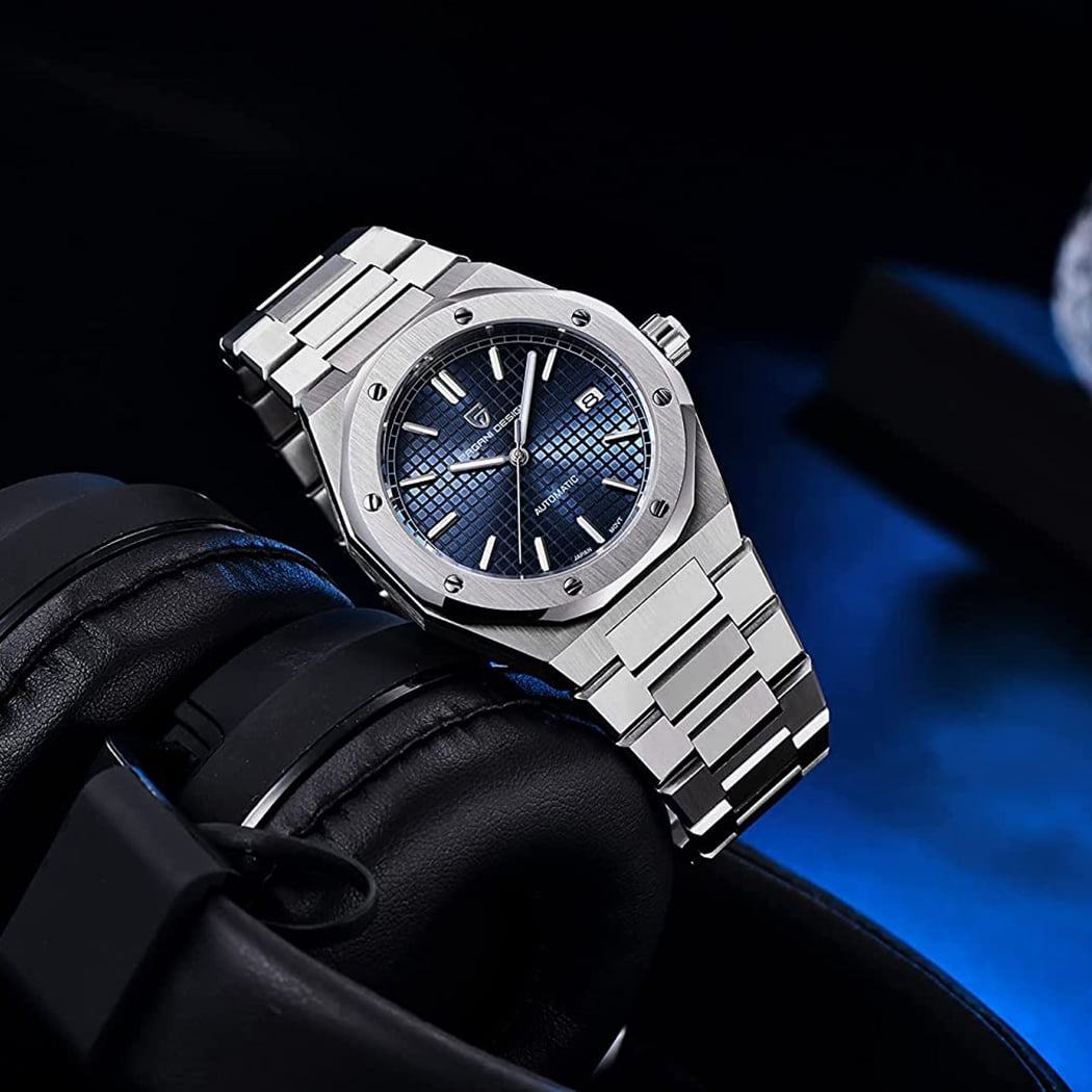 PAGANI DESIGN Automatic Men's Watches Mechanical Stainless Steel Waterproof Wrist Watch for Men 8215 Movt Synthetic Sapphire Glass PD1673