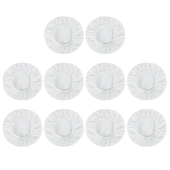 Unique Bargains 10pcs 9-10 Inch White Soft Mircrofiber Car Wax Polishing Bonnet Buffing Pad Washable Covers Polisher Waxing Tools 9" 10"