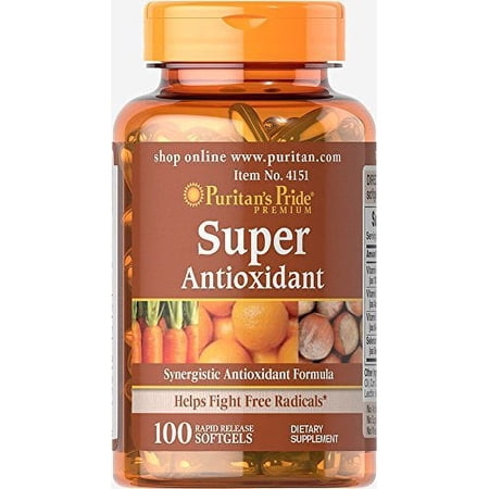Puritan's Pride Formula, Softgels by Super Antioxidant 100 Count Pack of 1