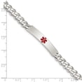 thumbnail image 4 of Sterling Silver Bracelet Medical Curb 6.5 mm 8.5 in Polished Link ID, 4 of 5