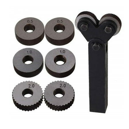 

Farfi 7Pcs Dual Wheel 0.5/1/2mm Linear Pitch Knurl Lathe Cutter Knurling Tool Kit Set
