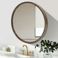 thumbnail image 4 of Bathroom Wall Storage Cabinet, Round Mirror Medicine Cabinet (Walnut), 4 of 9