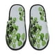 thumbnail image 1 of Fotbe Watercolor Green Leaves Pantuflas Peludas para Mujer con Estampado, Zapatillas de Peluche, Zapatos de Invierno para Casa, Uso Interior y Exterior-Large, 1 of 8