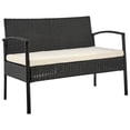 thumbnail image 4 of Manhattan Comfort Noli 4-Piece Rattan Patio Conversation Set in Gray/Cream, 4 of 5