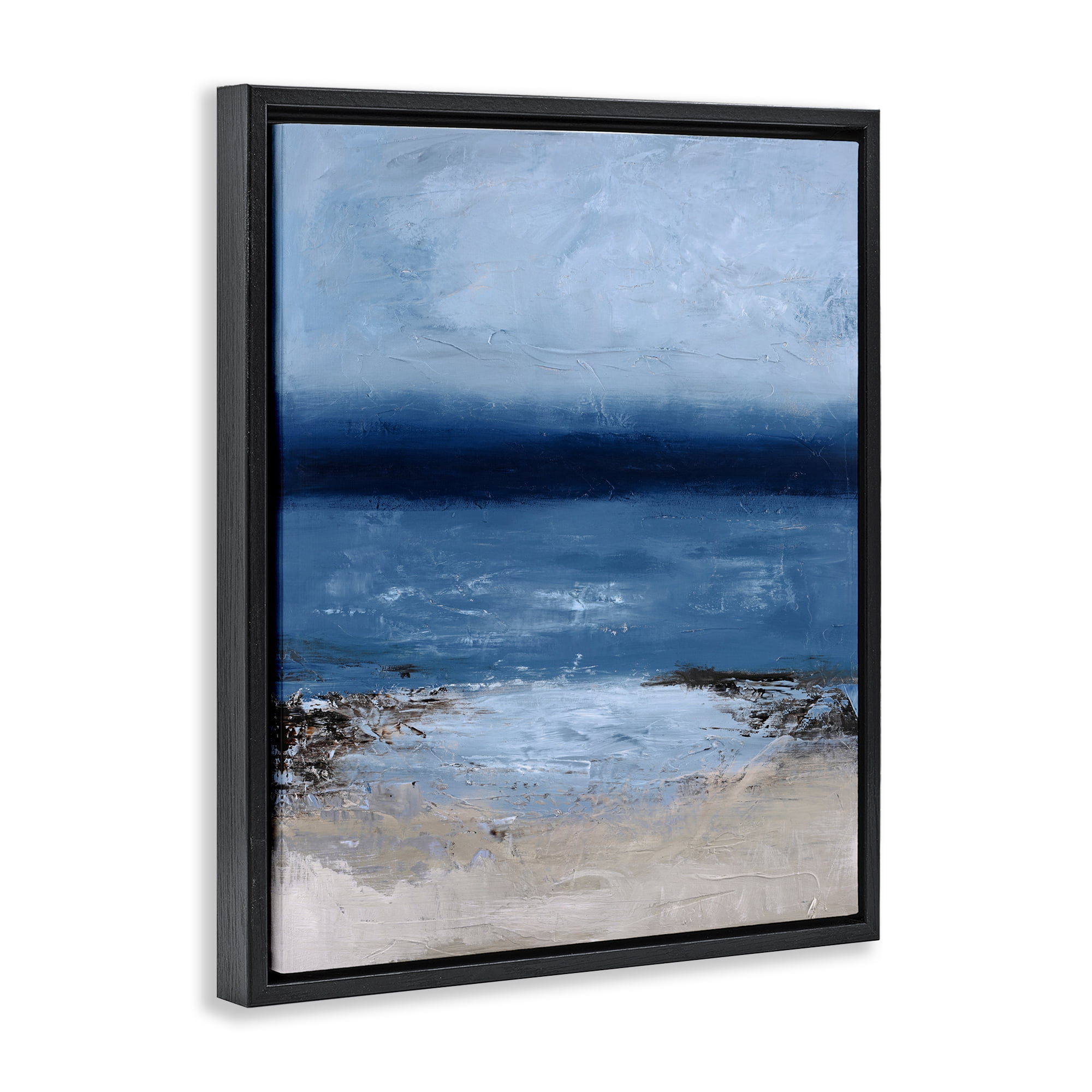 Endless Sea Moods Black Framed Floater Canvas Wall Art, design by Design Fabrikken