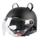 thumbnail image 3 of Casco de ciclomotor de cara abierta, visera solar, accesorio de moda, casco de motocicleta de media cara Negro Cola Sombrero de choque, 3 of 8