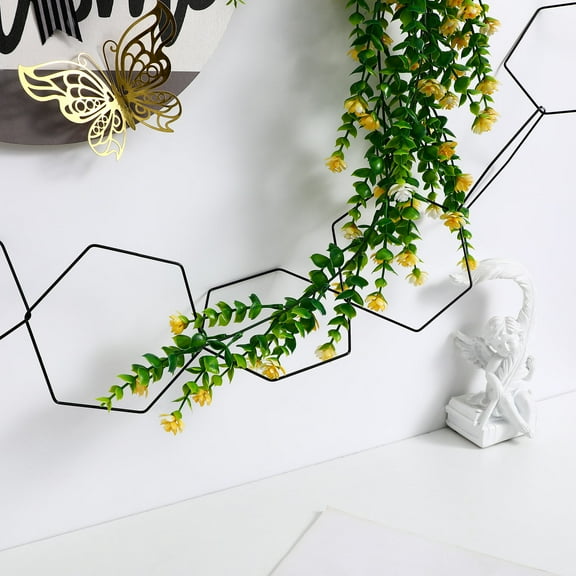 Tineasur Metal Garden Trellis Black Sturdy Framework for Climbing Plants 1Set