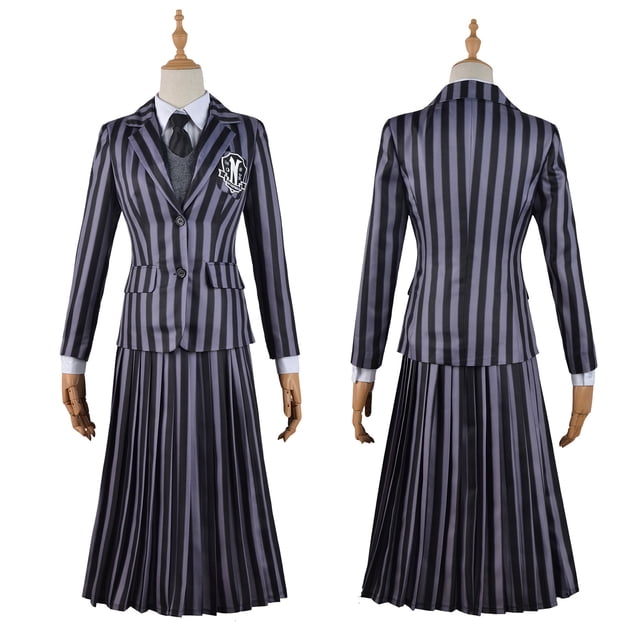 Traje de heroína de la familia Wednesday Addams, uniforme escolar para niñas, disfraz de cosplay S Ehuebsd libre de BPA