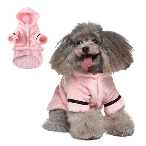 Albornoz para perros Pijamas con capucha engrosados y de lujo con brida suave de invierno Toalla de baño para perros súper absorbente y de secado rápido Pijamas suaves para mascotas para perros y