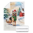 thumbnail image 2 of Hello Winter German Shepherd Frosty Morning Walk Welcome Snowy Christmas Cozy Fleece Blanket Alsatian Dog Lover Gifts Warm Soft Throw Blanket - 02018, 2 of 5