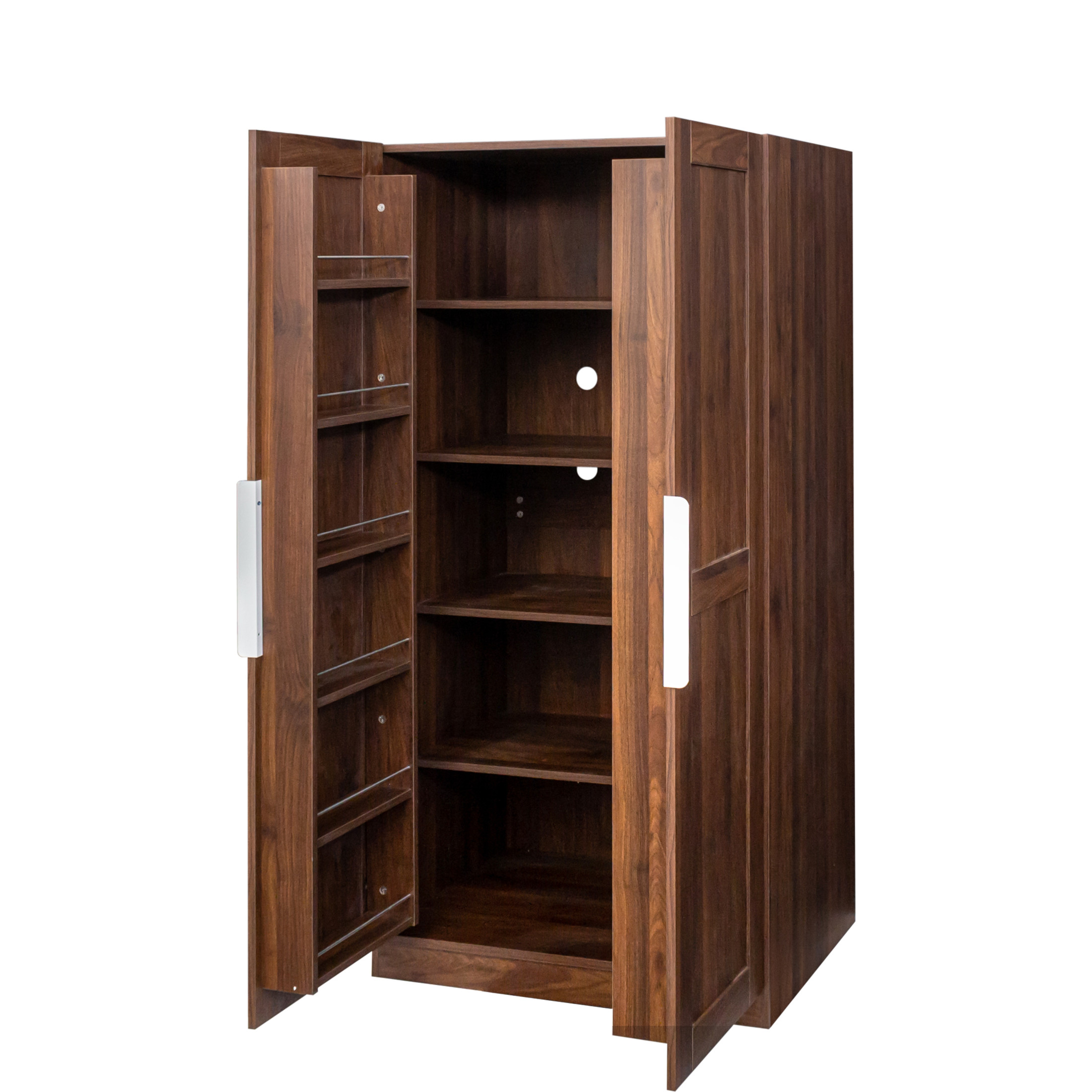 Noble House Kitchen Pantry Storage Cabinet, Freestanding Buffet Sideboard with Doors & Shelves, for Dining Room, Walnut