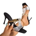 thumbnail image 4 of Gpaecead Women Stiletto Heel Mules Square Toe Metallic Backless Cushioned Plus Size Spring Summer Height Elegant Shoes,Silver, 4 of 8