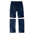 thumbnail image 3 of VNKIDY Boys Pants Kids Solid Color Convertible Cargo Pants Zipper Off Legs Elastic Waisted Trousers With Multiple Pocket For Outdoor Casual Style Classic Trousers, 3 of 3