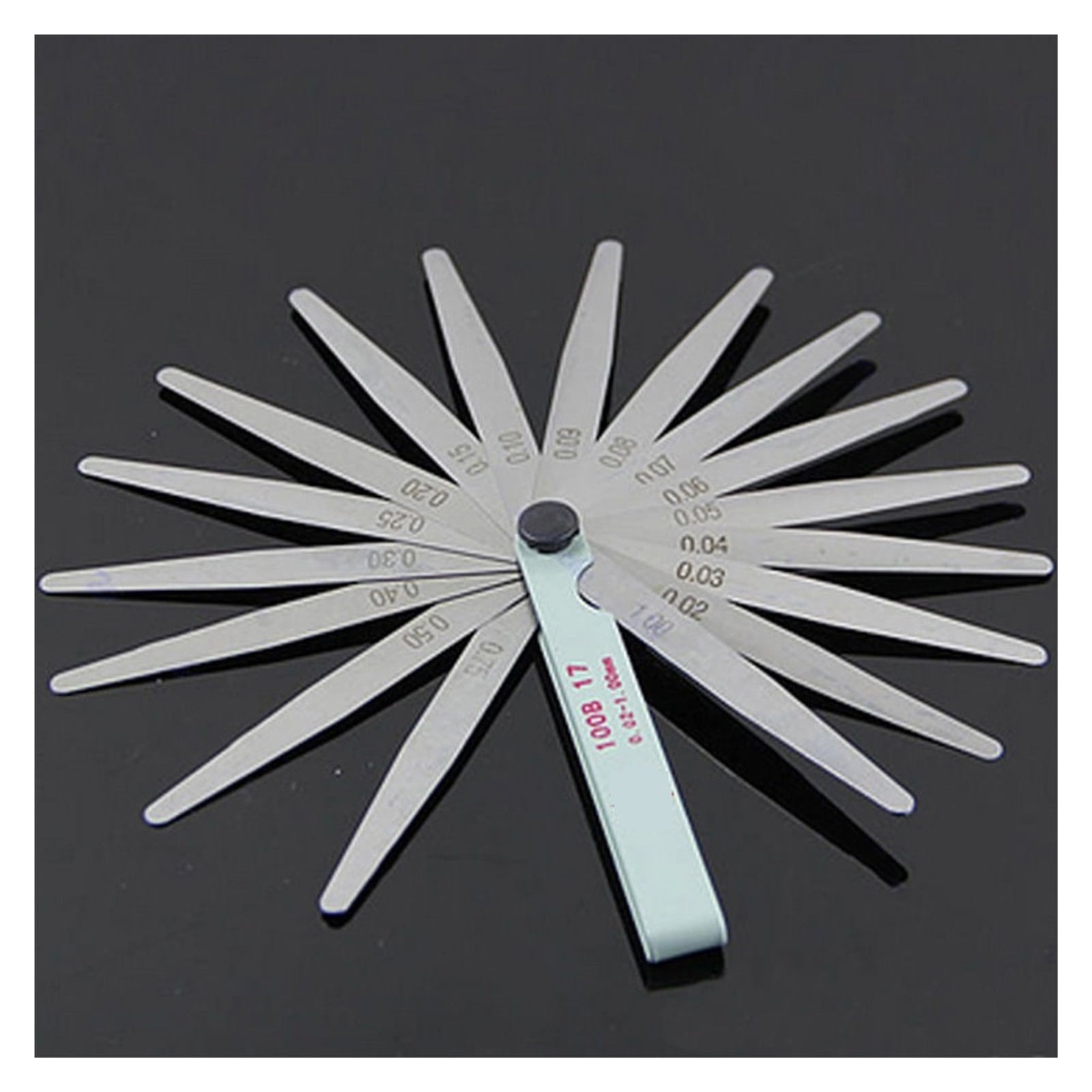 0.02 To 1mm 17 Blade Thickness Gap Metric Filler Feeler Gauge Measure Tool For Feeler Gauge Valve Shim Use ,Easy to Use